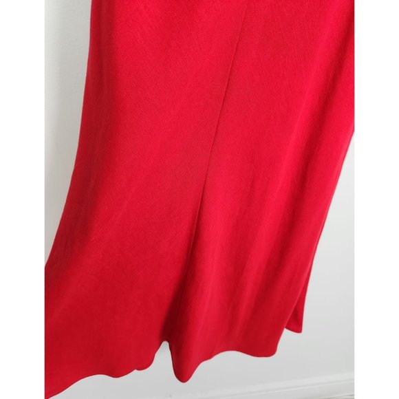 Marconi Women's Sz. 4 Red Linen Blend Sleeveless Sheath Midi Dress - Picture 8 of 8